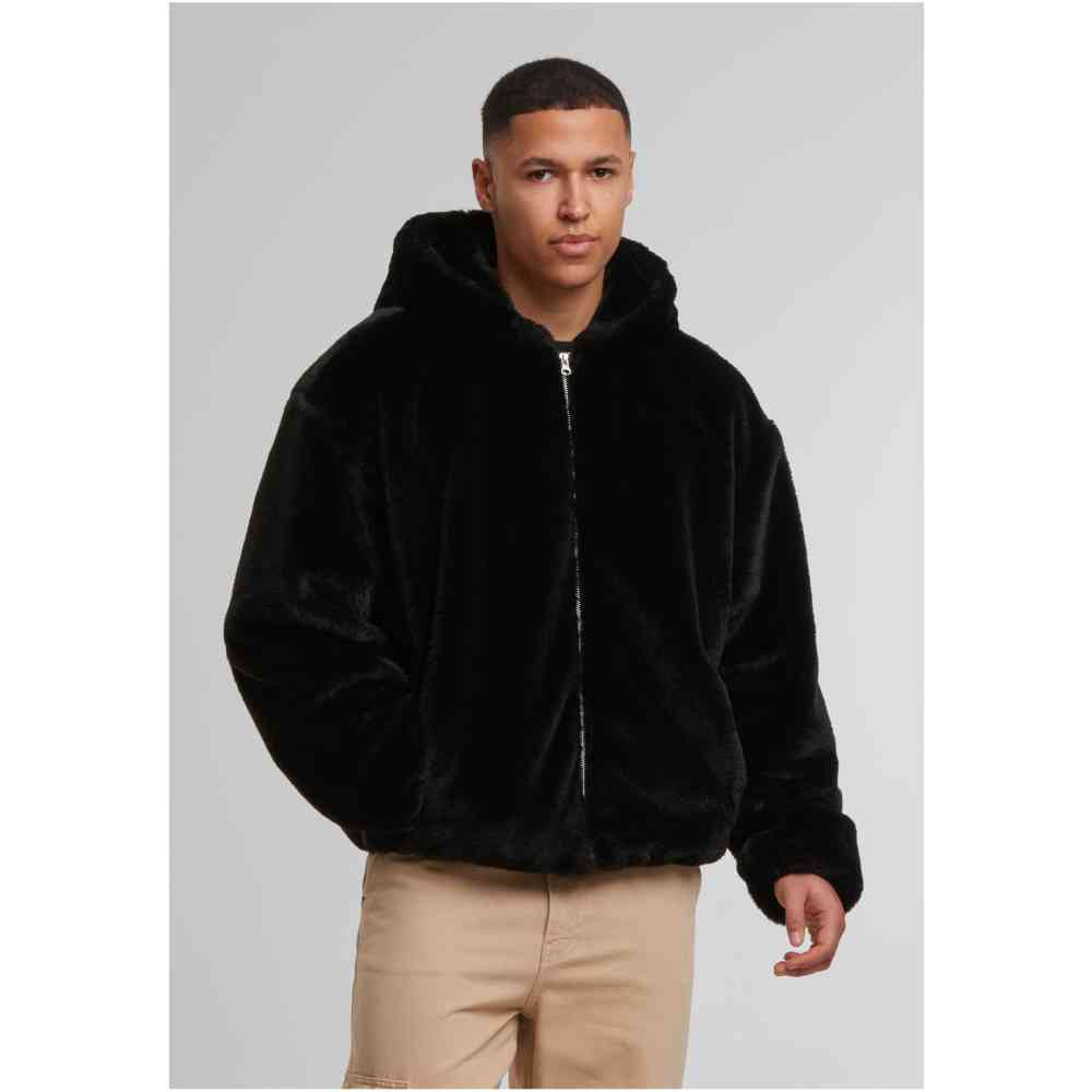 Urban Classics Urban Classics - Faux Fur Zip hoodie - Black | Attitude